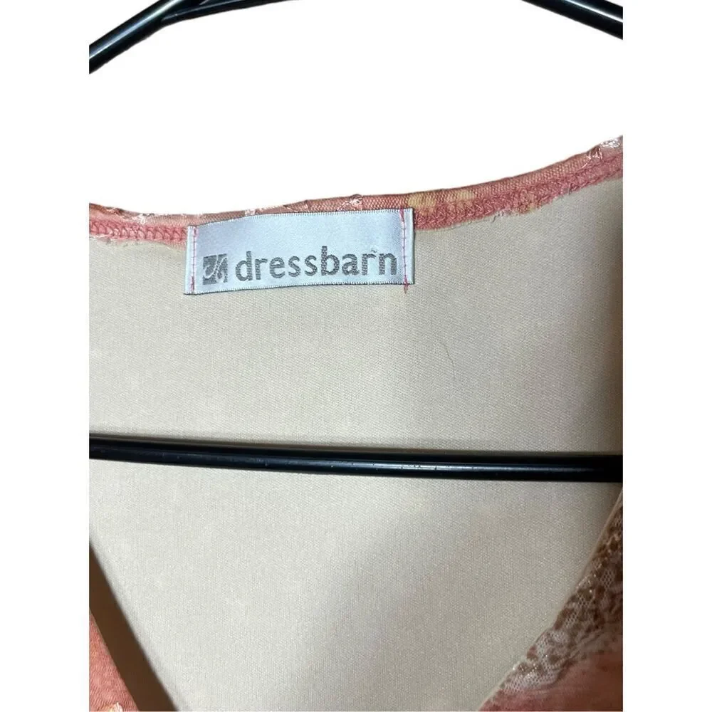 Dressbarn Y2K Floral Embroidered 3/4 Sleeve Top‎